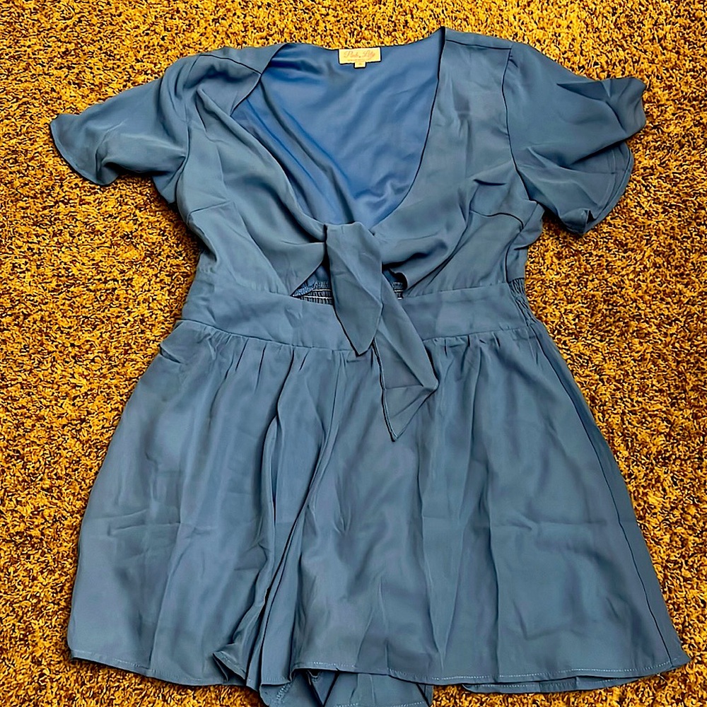 Blue romper dress